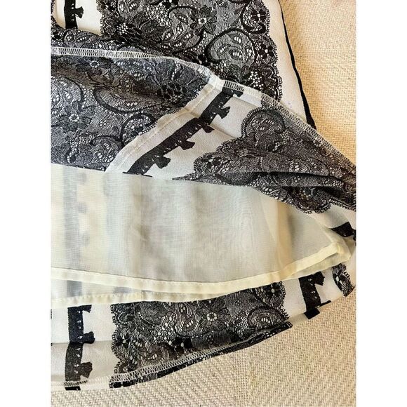 J. Crew Collection B/W Lace Trompe Loeil Top Blouse Worn On TV Show Sz Small - Picture 6 of 7